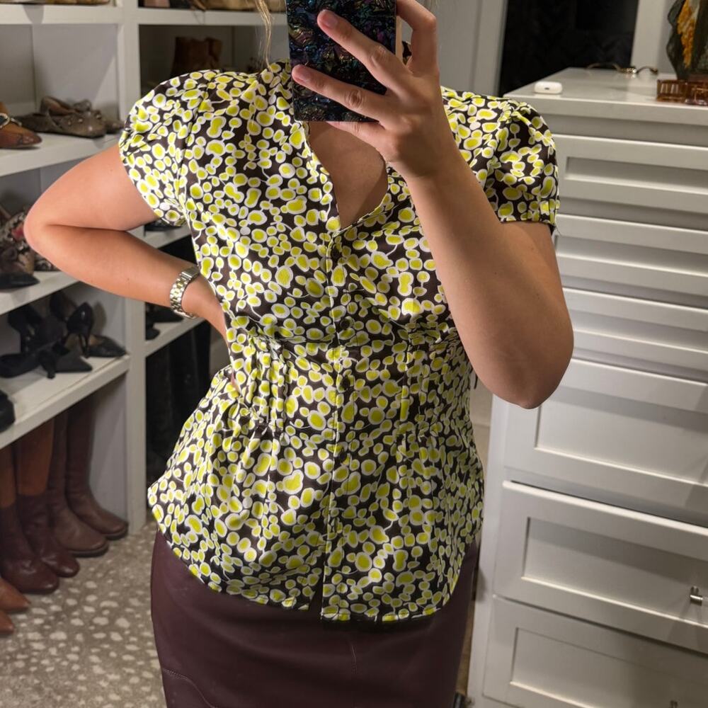 Worthington Abstract Dot Print Blouse